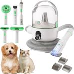 KIMORE Dog Grooming Kit Pet Grooming Hair Vacuum, 5 in-1 Pet Grooming Kit with 2L Large Capacity Dust Cup, Low Noise Dog Hair Remover for Shedding Grooming Dogs Cats and Other Animals, Green