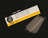 RMLeatherSupply - John James Saddlers Harness Needles (All Sizes) (Pack of 25) Blunt Tip for Leather Sewing … (Size 00 (2/0))