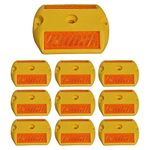 ABS Plastic Reflective Road Studs; Safety Yellow Base with Yellow Reflector -Set of 10 Pieces