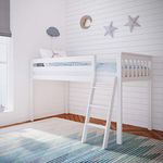 Max & Lily 180212-002 Solid Wood Twin-Size Low Loft Bed, White