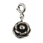 FOURSEVEN Jewellery Blooming Rose Charm Pendant - Fits in Bracelets, Chains Necklace - 925 Sterling Silver Flower Jewellery for Women (Best Gift for Her)