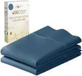 California Design Den Standard Queen Size Pillowcase Set - 400 Thread Count, 100% Cotton Sateen, Set of 2 Pillow Covers, Breathable, Cooling, Soft for Quality Sleep - Peacock Blue