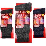 Falari 3-Pack Men's Winter Thermal Socks Heated Sox Ultra Warm Best for Out Door Activities