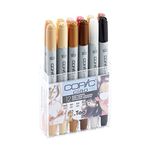 Copic Ciao Coloured Marker Pen - Set of 12 Portrait, For Art & Crafts, Colouring, Graphics, Highlighter, Design, Anime, Professional & Beginners, Art Supplies & Colouring Books