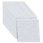 30Pcs White Peel and Stick Wall Panel 3D Wall Panels Decorative PVC Wall Panels Faux 13.8”×15.2”Self Adhesive Wall Panels For Interior Wall Decor in Bedroom Living Room Waterproof Bathroom Wall Panels