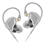 Linsoul KZ PR1 13.2mm Planar Diaphragm Driver HiFi in-Ear Monitors IEM with Detachable 2pin OFC Silver-Plated Cable Microphone for Audiophile Studio Musician (Silver, Without mic)