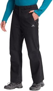 Pioneer Camp Men’s Rain Pants 3L Full Zip Waterproof Pants Windbreaker Breathable Lightweight Outdoor Hiking Climbing Work Black