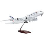 ANDSYYDS 1:160 Scale Large Model Airplane Airbus A380 Air France Plane Model Diecast Plastic Resin Model Planes for Collection or Gift (No Light, White)