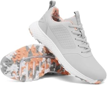 ULTIANT Women Golf Shoes Spikeless Waterproof Golf Sport Sneakers Size5-10(Grey,36.5)