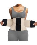 FeelinGirl Workout Waist Trainer Underbust Girdle Corsets Cincher Hourglass Neoprene Body Shaper for Women Skin L