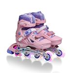 OLYSPM Inline Skates Kids,Roller Blades Kids,4 Sizes Adjustable Roller Skates for Kids with Flashing PU Wheels and ABEC-7 Bearing for Boys,Girls,Beginner