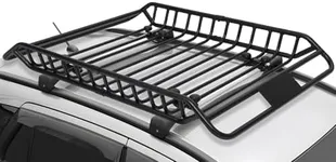 Towallmark 220 lbs Capacity Anti-Rust Rooftop Cargo Basket - 50” x 37” x 6.3” Roof Rack for SUV, Car, and Truck - Lightweight Design (8.38 lbs) for Easy Installation and Durable Performance