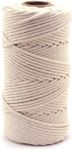 2/3/4MM Macrame Rope Natural Beige Cotton Twisted Cord Artisan Hand Craft, Dream Catchers, DIY Projects