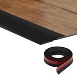 2M Carpet Edge Strip Self Adhesive Floor Planks Carpet to Laminate Door Strip Carpet Door Strips Rubber Edging Trim Laminate Flooring Trim (5mm, Black)