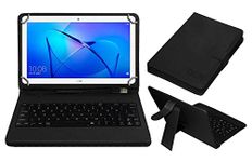 Acm USB Keyboard Case Compatible with Huawei Honor Mediapad T3 10 Ags-L09 Tablet Cover Stand Study Gaming Direct Plug & Play - Black