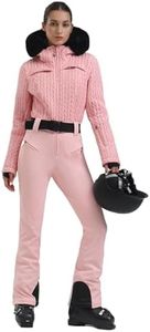 GSOU SNOW Womens Ski Suit One Piece Snow Suits Slim Jumpsuit Waterproof