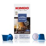 Kimbo Coffee, Espresso Lungo, 10 Capsules Compatible with Nespresso Original Machine, Medium Dark Roast, 7/13, Italian Coffee Pods, 1 x 10