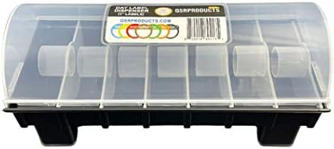 QSRProducts 7-Slot Day of The Week Covered Label Dispenser (for 3/4" or 1" Labels) - Food Sticker Holder for Inventory Management and Meal Prep, Protects Labels Inside