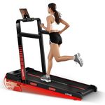 Lifelong Walking Pad Treadmill | 4 HP Motor | Foldable Handle | LED Display & Remote Control | 2-Level Manual Incline | Anti-Slip Belt | Compact Under Desk Running Machine for Home & Office