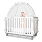 KinderSense® - Baby Safety Crib Tent - Premium Toddler Crib Topper to Keep Baby from Climbing Out - See Through Mesh Crib Net - Mosquito Net - Pop-Up Crib Tent Canopy to Keep Infant in