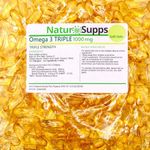 Natur Supps Omega 3 Fish Oil - 2000mg (2 Capsule Serving), Pack of 240 1000mg Softgel Capsules, Pure Fish Oil Giving 660mg EPA & 440mg DHA per Serving