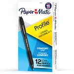 PAPER MATE Profile Mech Mechanical Pencil Set, 0.7mm #2 Pencil Lead, Great for Home, School, Office Use (12 Count), Black, 2101972