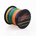 Dorisea Extreme Braid 100%Pe Braided Fishing Line 6-300Lb Test Fishing Wire 100m/109Yards Fishing String-Abrasion Resistant Incredible Superline Zero Stretch Small Diameter (Multicolour, 20lb/0.20mm)