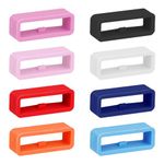 Smart Watch Band Fixing Rings, 8 Pack 20mm Watch Strap Silicone Security Connector Rubber Watch Band Secure Holder Loops Keeper Fastener Rings Replacement for Smartwatch Accessories (Multi-Color)