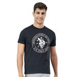 U.S. Polo Assn. Men Comfort Fit Solid Cotton I643 T-Shirt - Pack Of 1 (BLACK L)