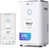 PureMate 20L Smart WiFi Dehumidifier for Home, Large 6.5L Tank or Continuous Drainage, Sleep Mode, Adjustable Humidity Sensor, Laundry Drying, 24H Timer, Ideal for Damp & Condensation