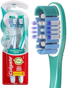 Colgate 360° Whole Mouth Clean Manual Toothbrush, Soft Bristles, Value 2 Pack