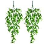 Tdas Artificial Hanging Plants Leaves Ivy Garlands Plant Greenery Vine Creeper Home Decor Door Wall Balcony Decoration Party Festival Craft (Design2-2 Pcs)