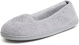 Dearfoams Women's Rebecca Lightweight Cozy Memory Foam Closed Back Slipper with Wide Widths, Sleet Chenille, 7-8