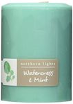 Northern Lights Candles Watercress & Mint Fragrance Palette Pillar Candle, 3 x 4
