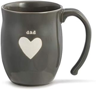 Dad Heart Dark Gray Inspirational 16 ounce Ceramic Stoneware Coffee Mug