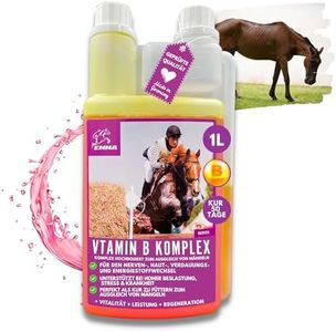 Complejo vitamínico B Caballo 1L Líquido I Vitamina B Altamente dosificada con B1 B2 B6 B12 vitaminas B El Complejo vitamínico B favorece la Musculatura el Sistema inmunitario metabolismo nervioso