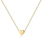 PAVOI 14K White Gold Plated Mini Dainty Heart Initial Necklace | Slider Adjustable Necklace - 18" | Letter Necklaces for Women | I Initial