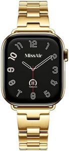 Missair Halo Band Compatible with Apple watch Bands for Women - Metal 316L Stainless Steel Adjustable Bracelet Straps for iWatch Series 11/10/9/8/7/6/5/4/3 SE (38mm 40mm 41mm 42mm) - with Tools for Daily Wear, Gold
