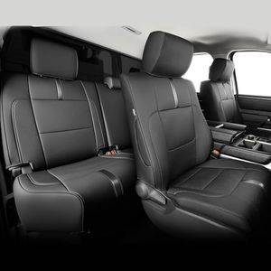 CreekT Full Set car seat Covers for Toyota Tundra 2022-2026,Leather Waterproof Pickup seat Covers Custom fit for Toyota Tundra Accessories, for Truck car seat Covers 2022 2023 2024 2025 2026 SR SR5