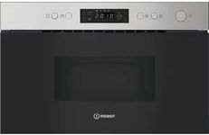 Indesit IM K12 XUK Built In Microwave and Grill Oven, 22L Integrated Microwave, 750W Power, Digital Controls, Auto Cooking Programs, Stainless Steel Built-In Kitchen Appliance