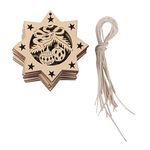 10pcs Wooden Embellishments with String Christmas Decoration Octagon Bells