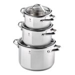 Henckels Aragon Pot Set 6 Piece, 18/10 Stainless Steel