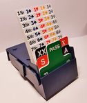 SuperBridgeBox - set of 4 with 100% plastic biddingcards (Blue) - designed for both left AND right handed players.