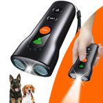 Dog Bark Deterrent Devices 3 in 1,Anti Barking Device for Dogs Dual Sensor,Rechargeable Ultrasonic Dog Bark Deterrent 50FT with High Low Mode,Portable Training Devices Safe for Indoor Outdoor (Black)