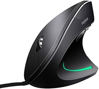 shoplease Wired Vertical Mouse, Optical Ergonomic Mouse with 4 Adjustable DPI 800/1200/2000/3200, 5 Buttons USB Computer Mouse, Better for Large and Medium Sized Hands