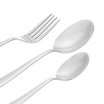 Amazon Brand - Solimo 18 Piece Cutlery Set | 6 Teaspoons, 6 Spoons & 6 Forks | Mirror Finish - Stainless Steel