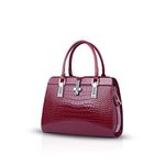 Nicole&Doris Ladies Handbags Fashion Patent Leather Shell Portable Shoulder Messenger Bag for Women(Red Wine)