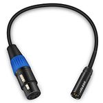 JOLGOO Mini XLR Male to XLR Female Adapter Cable, 3-pin Mini XLR Male to XLR Female Adapter Cable, for BMPCC 4K Camera Video Assist 4K Sharp 8K, 1 Feet/0.3 M