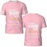 Custom T Shirts Custom Tshirt Custom Shirts for Men Custom Shirts Design Your Own Personalized T Shirts Custom T Shirts L Pink