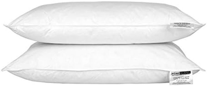 HOMESCAPES Oreillers en Duvet et Plumes d'oie, Lot de 2 oreillers naturels 50x75 cm